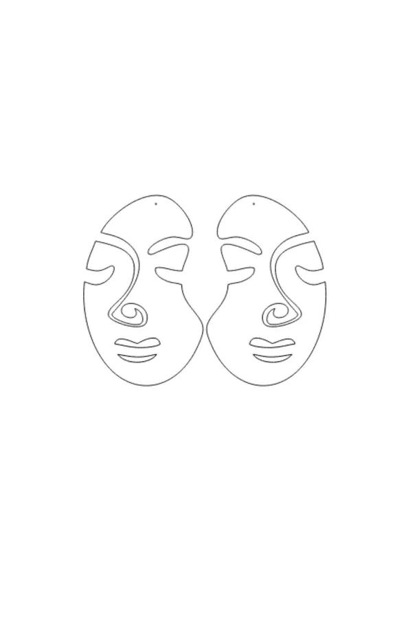 Abstract Face Statement Earrings