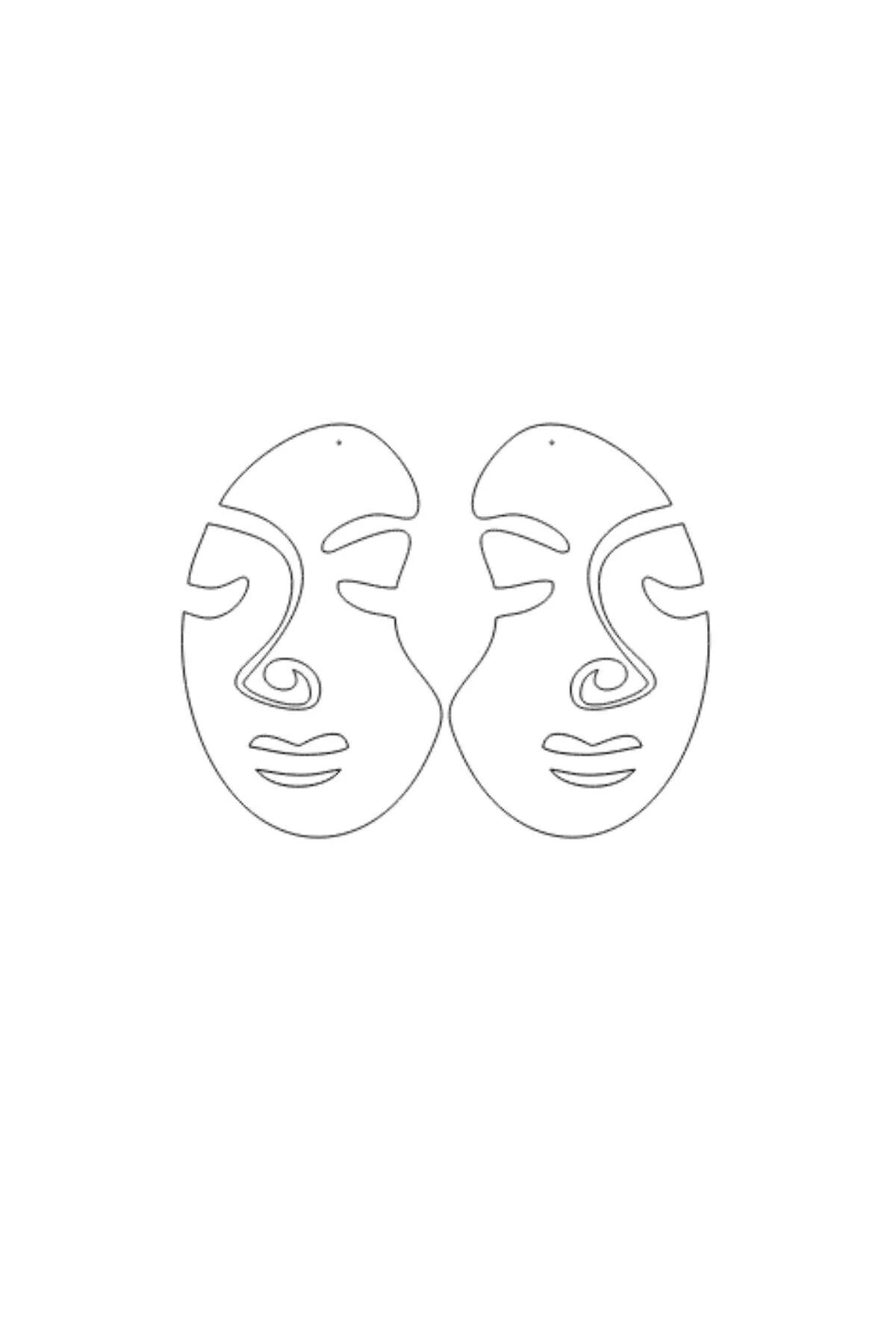 Abstract Face Statement Earrings