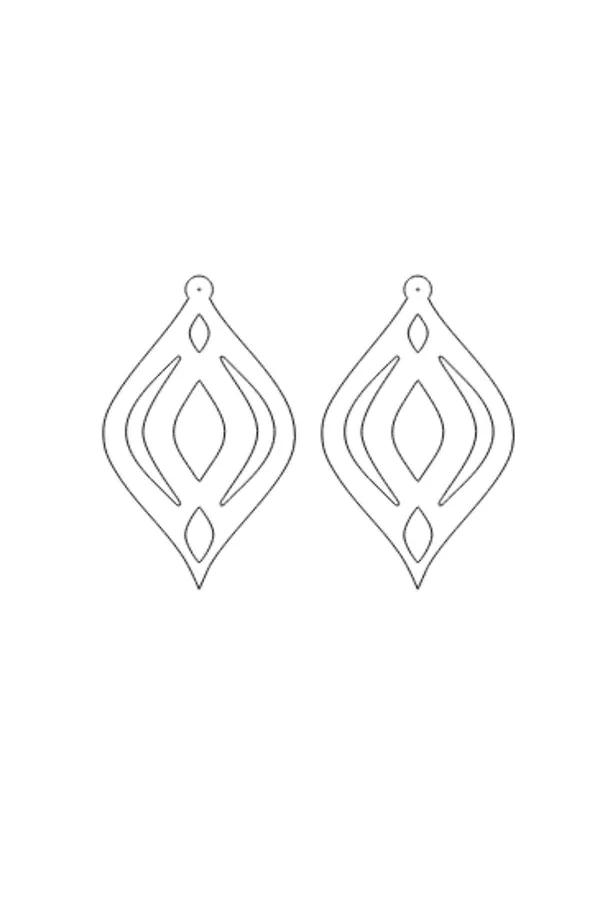 Reflective Laser Cut Drop Earrings with Gradient Motif
