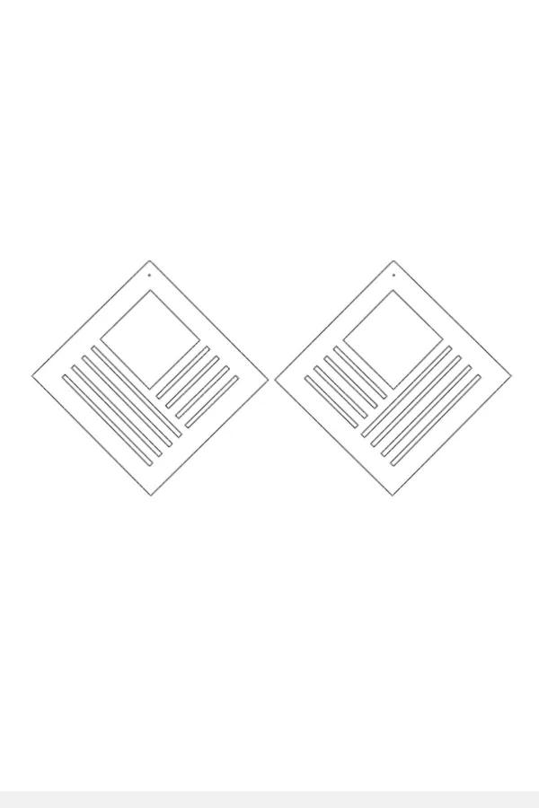 Geometric Square Statement Earrings with Cut-Out Design