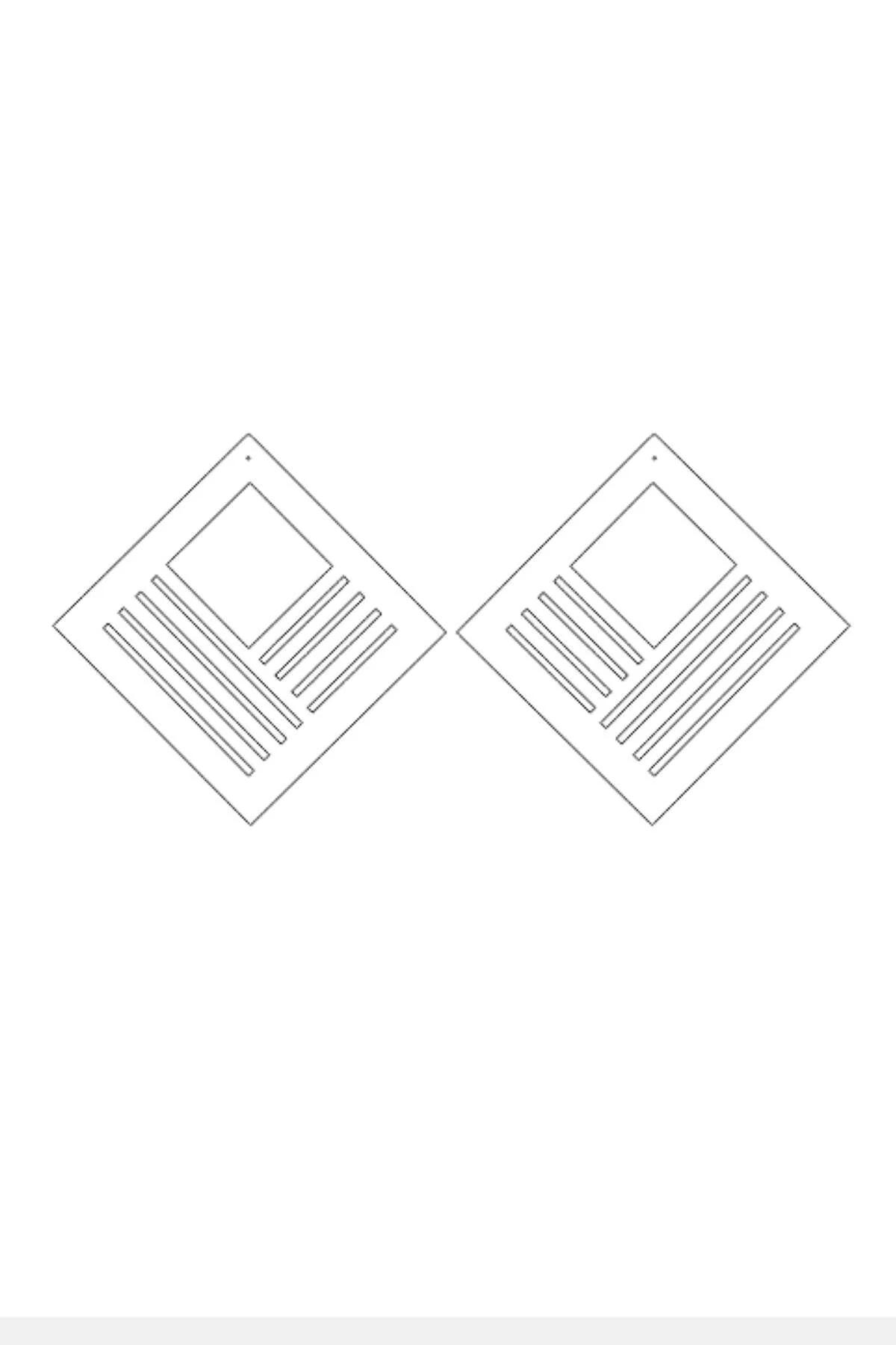 Geometric Square Statement Earrings with Cut-Out Design