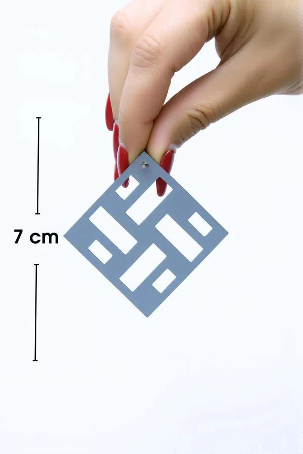 Laser Cut Geometric Square Earrings