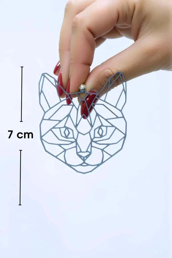 Reflective Geometric Cat Face Statement Earrings