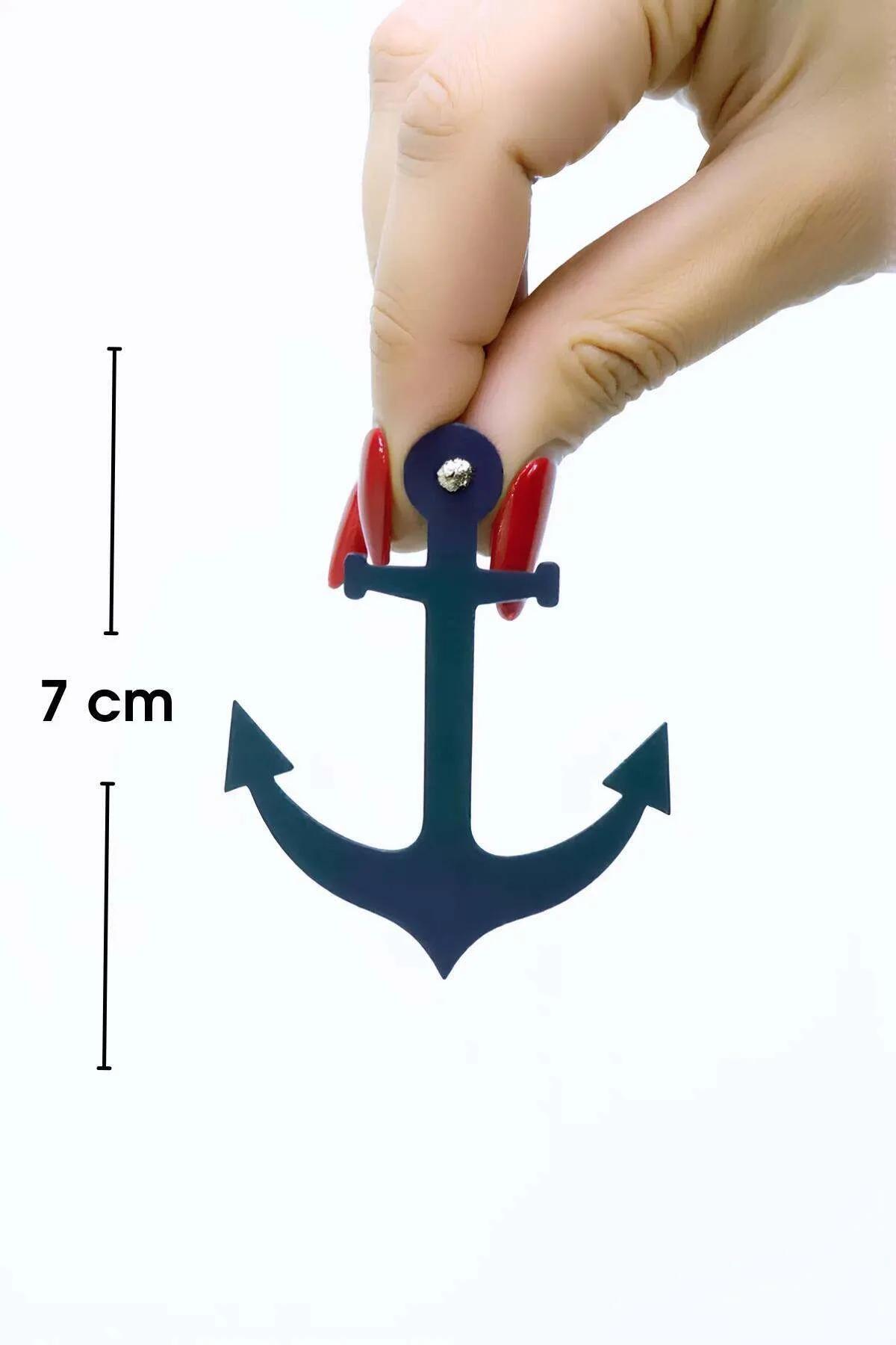 Reflective Anchor Drop Earrings