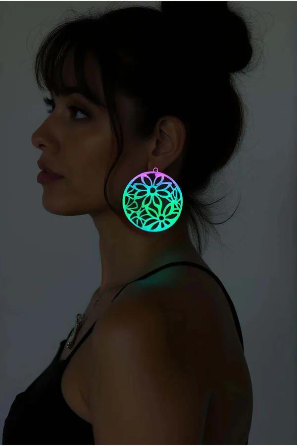 Rainbow Glow Floral Drop Earrings