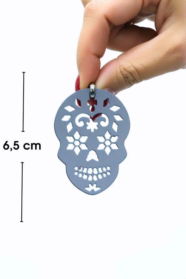 Glow-in-the-Dark Skull Earrings with Ornate Filigree Design