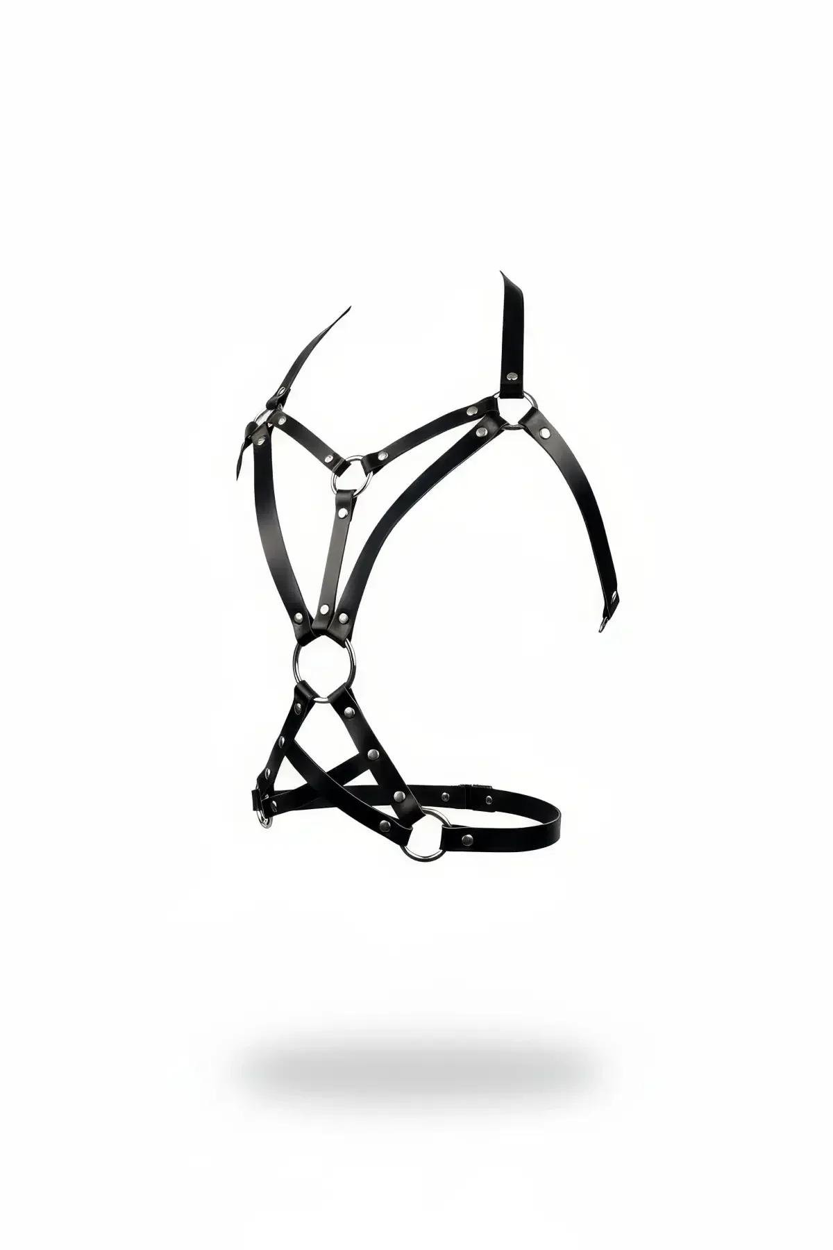Strappy Body Harness with Central O-Ring Accent