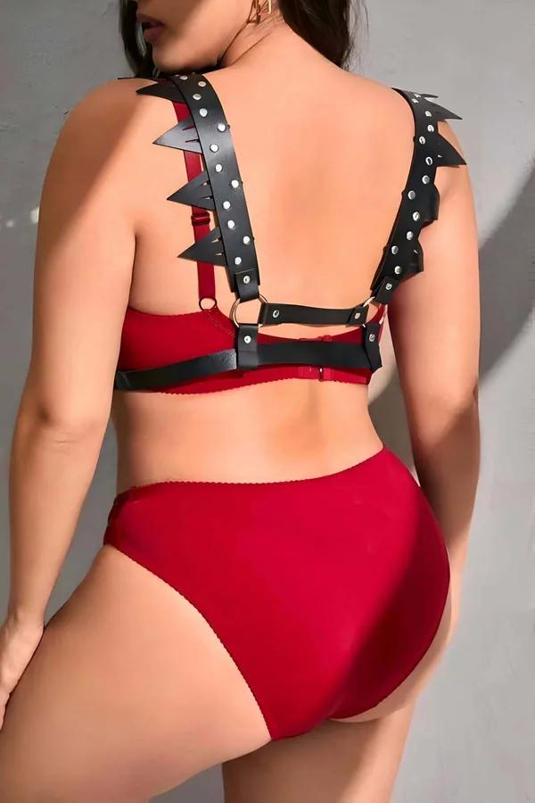 Spiked Faux Leather Chest Harness