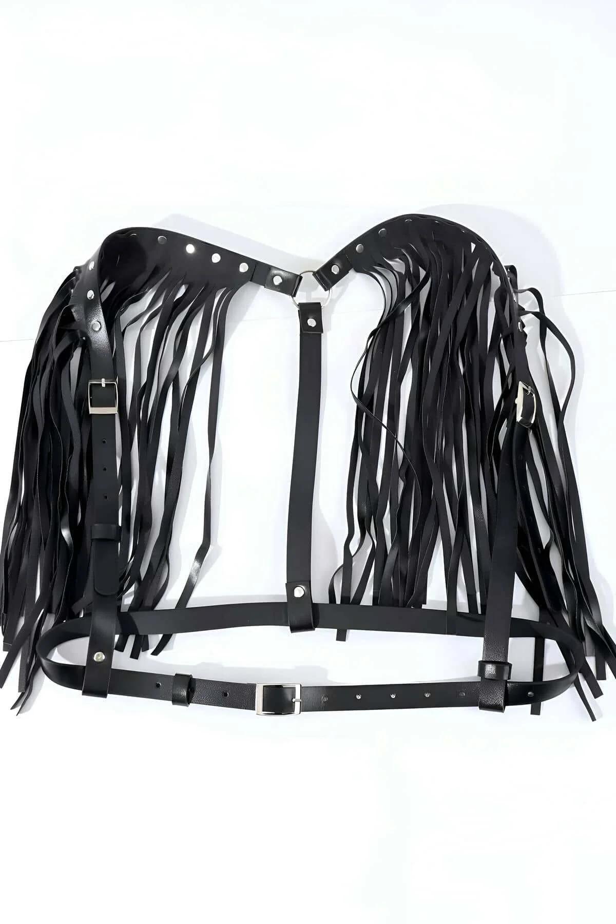 Body Harness with Fringe Shoulder Straps