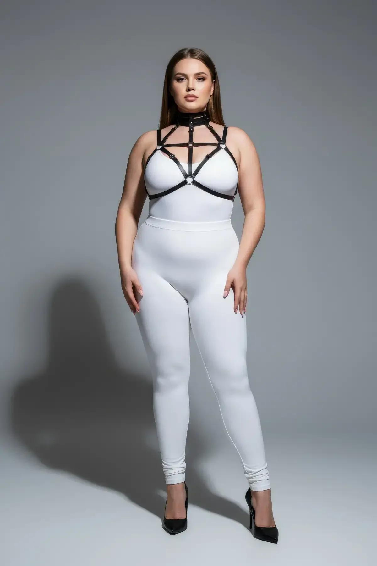 Black Strappy Harness with Choker Neck