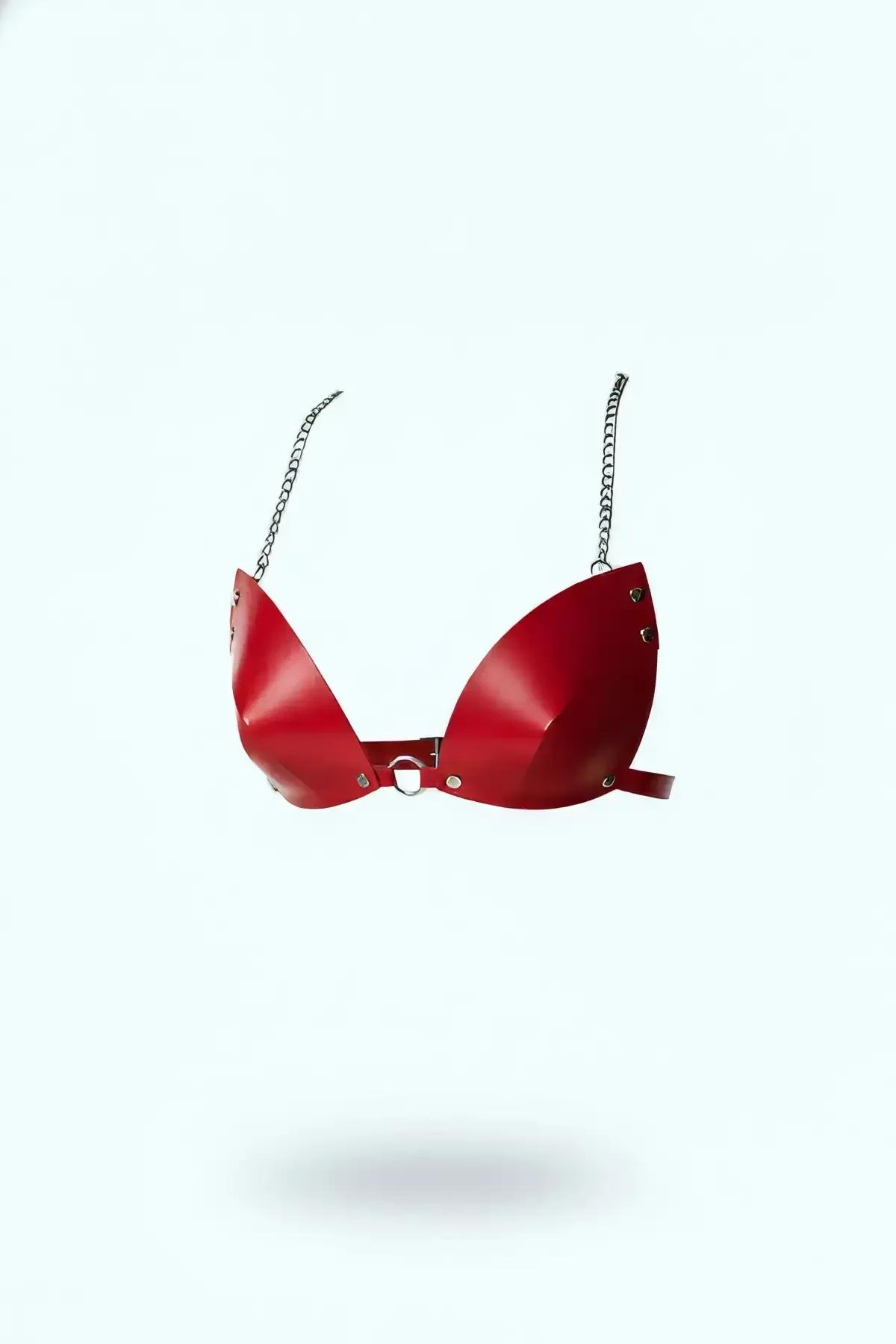 Conical Cup Chest Harness with Silver Chain Straps