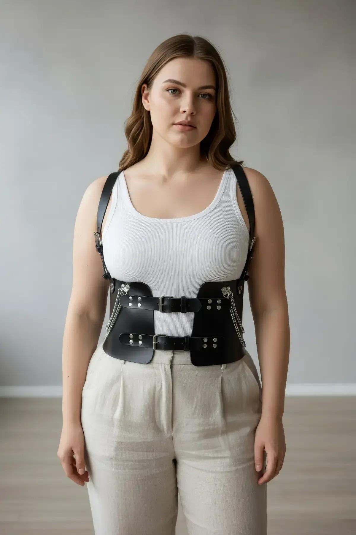 Underbust Body Harness with Chain Accents