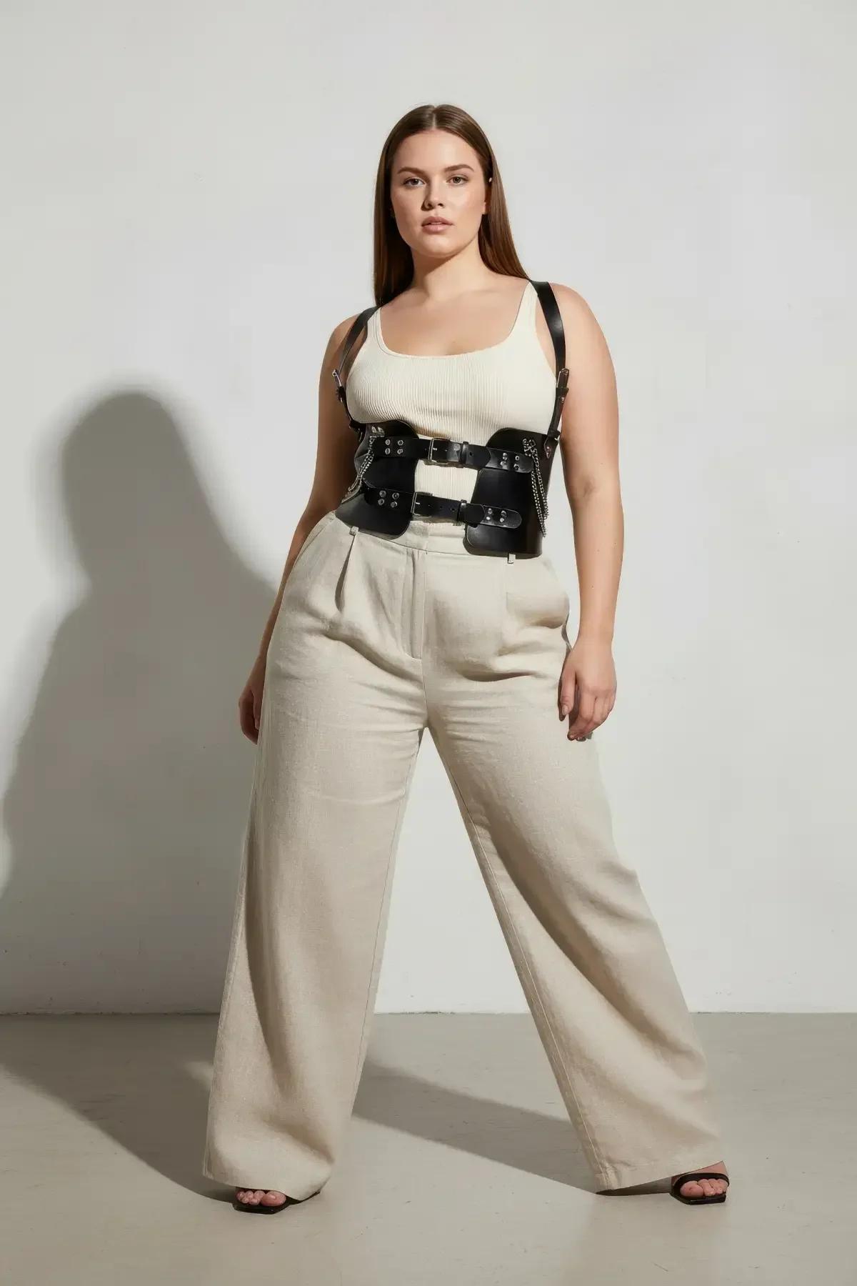Underbust Body Harness with Chain Accents