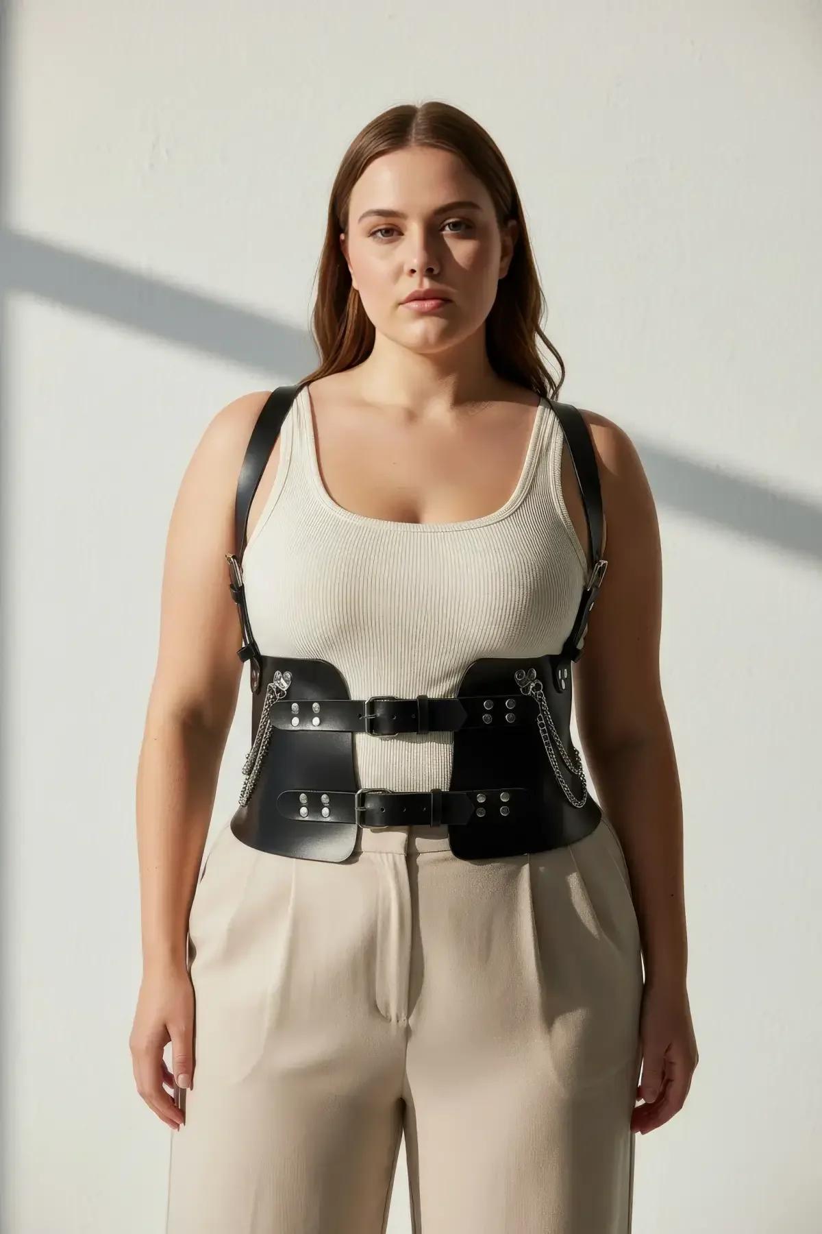 Underbust Body Harness with Chain Accents