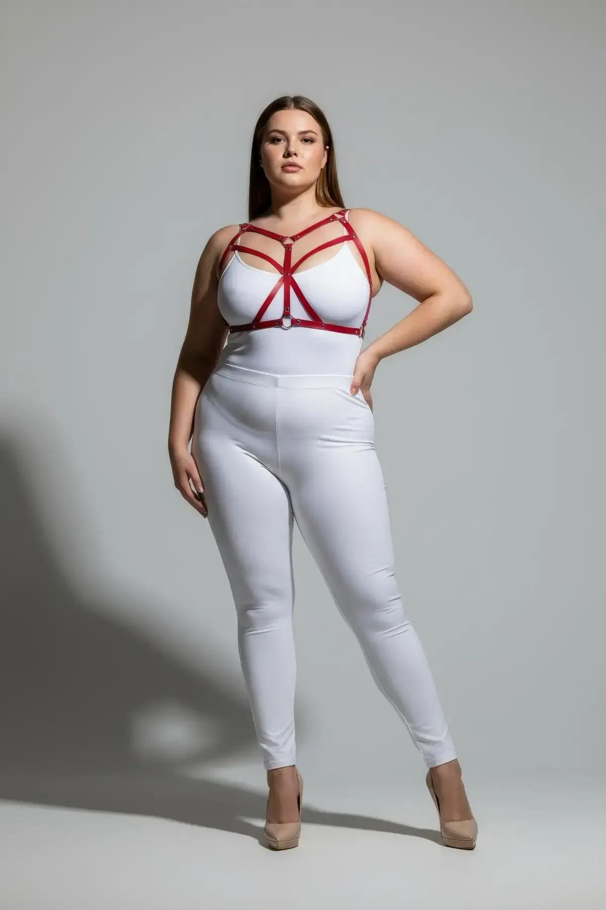 Strappy Red Faux Leather Body Harness