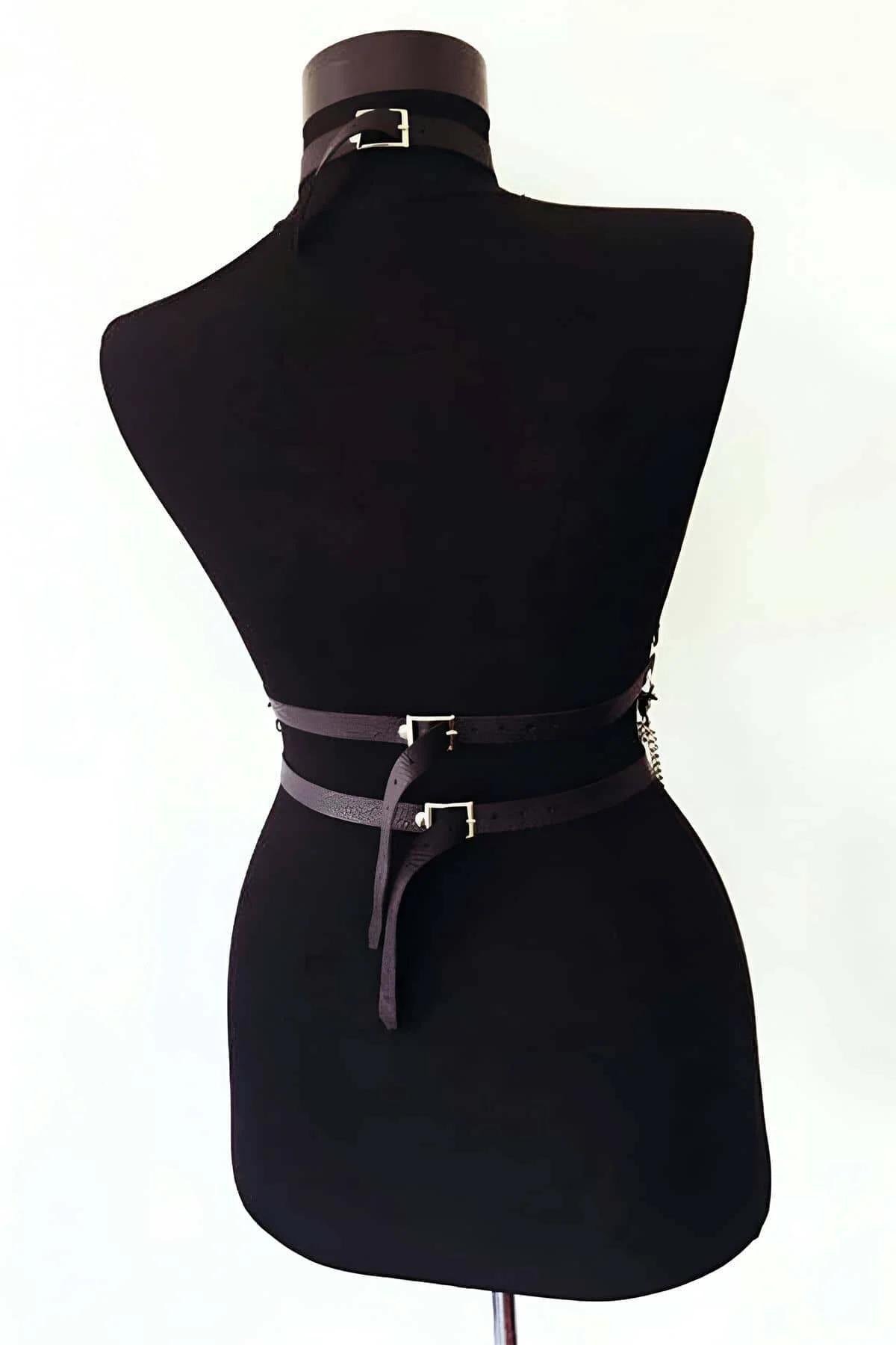 Strappy Body Harness with O-Ring Accent