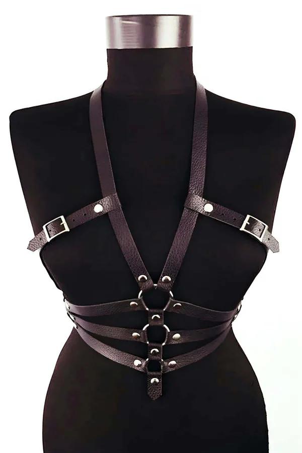 Strappy O-Ring Faux Leather Body Harness