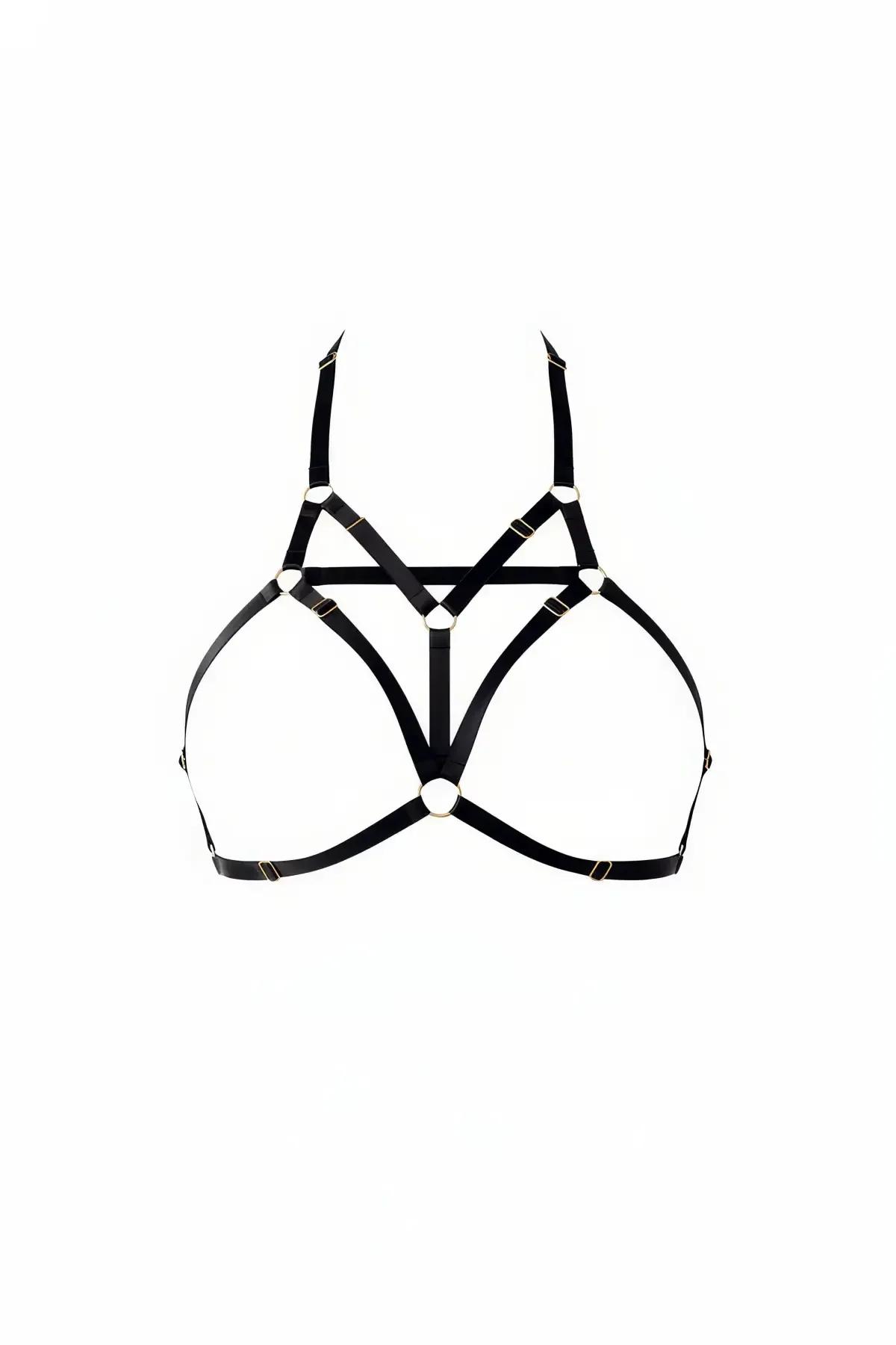 Geometric Underbust Chest Harness with O-Ring Details