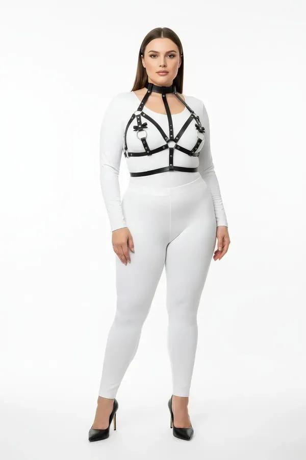 Strappy Black Harness with Choker Neck Collar