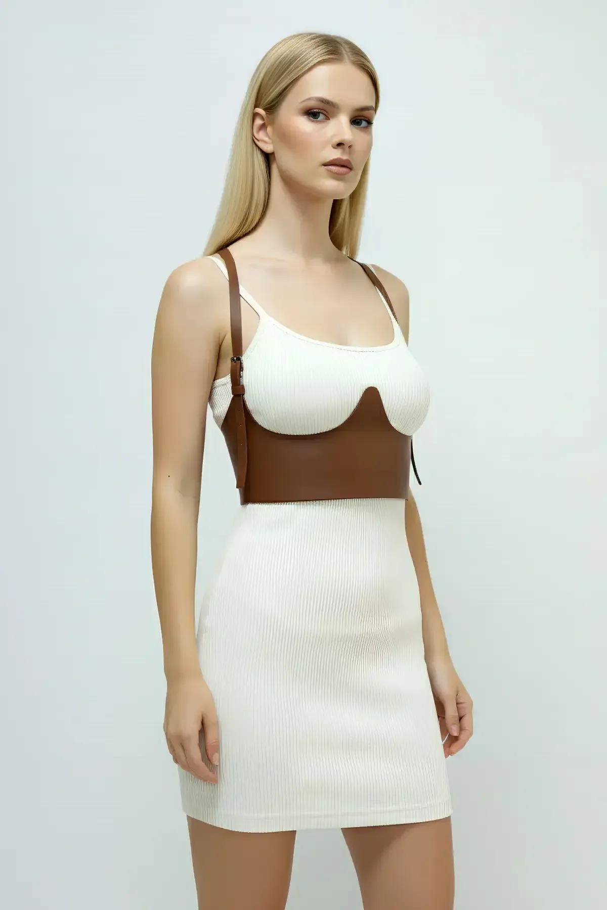 Underbust Harness with Sculpted Faux Leather Cups