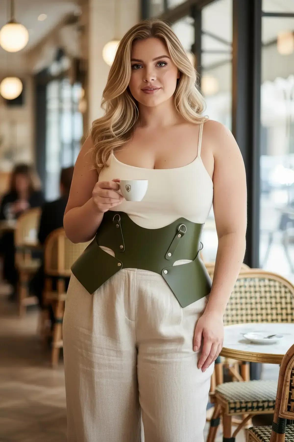 Wide Cinch Faux Leather Waist Harness Belt