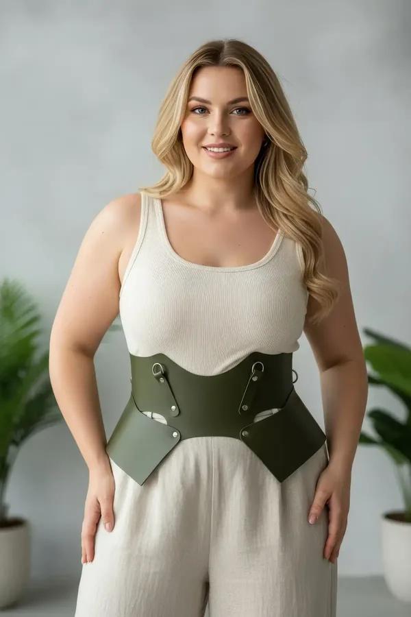 Wide Cinch Faux Leather Waist Harness Belt