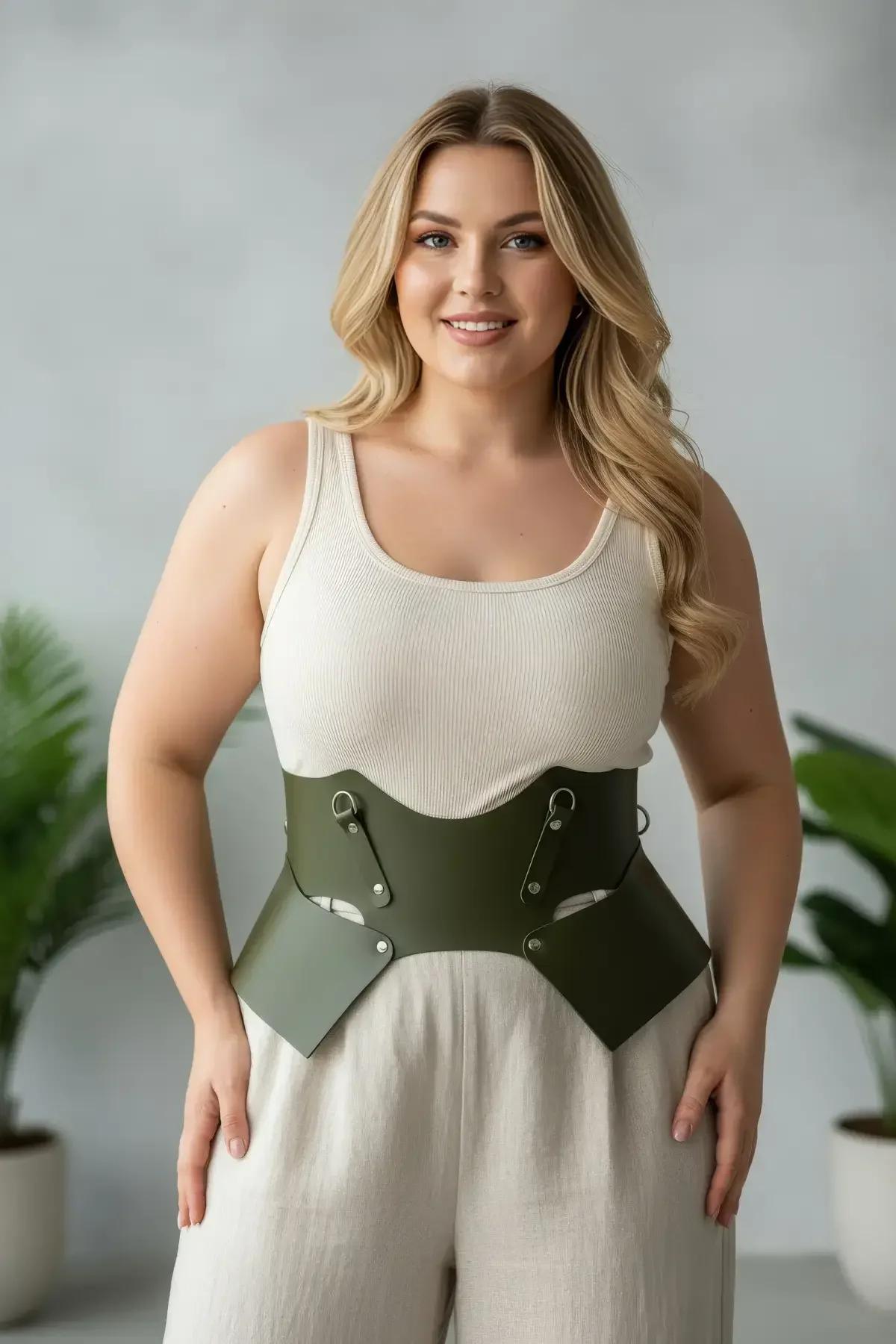 Wide Cinch Faux Leather Waist Harness Belt
