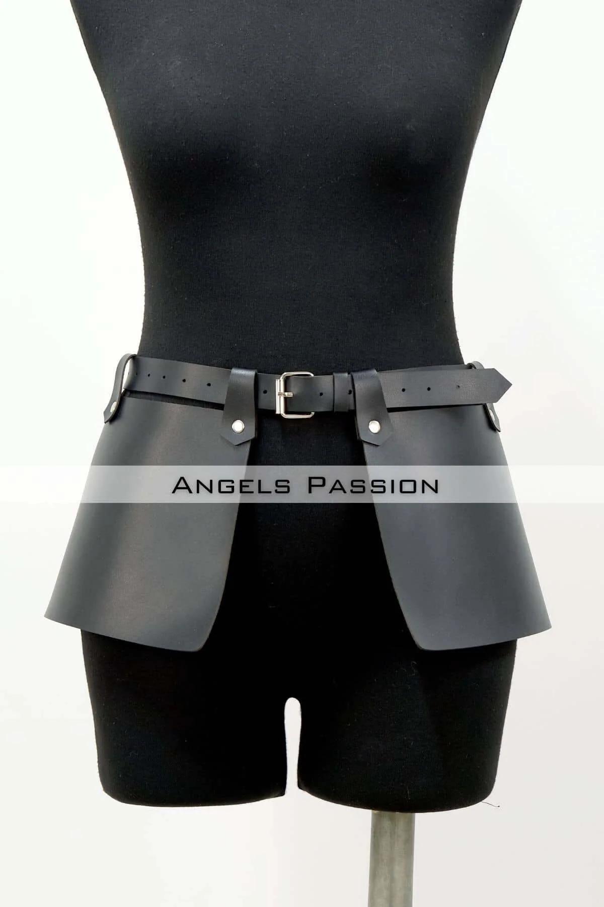 Faux Leather Waist Harness with Sculpted Hip Panels