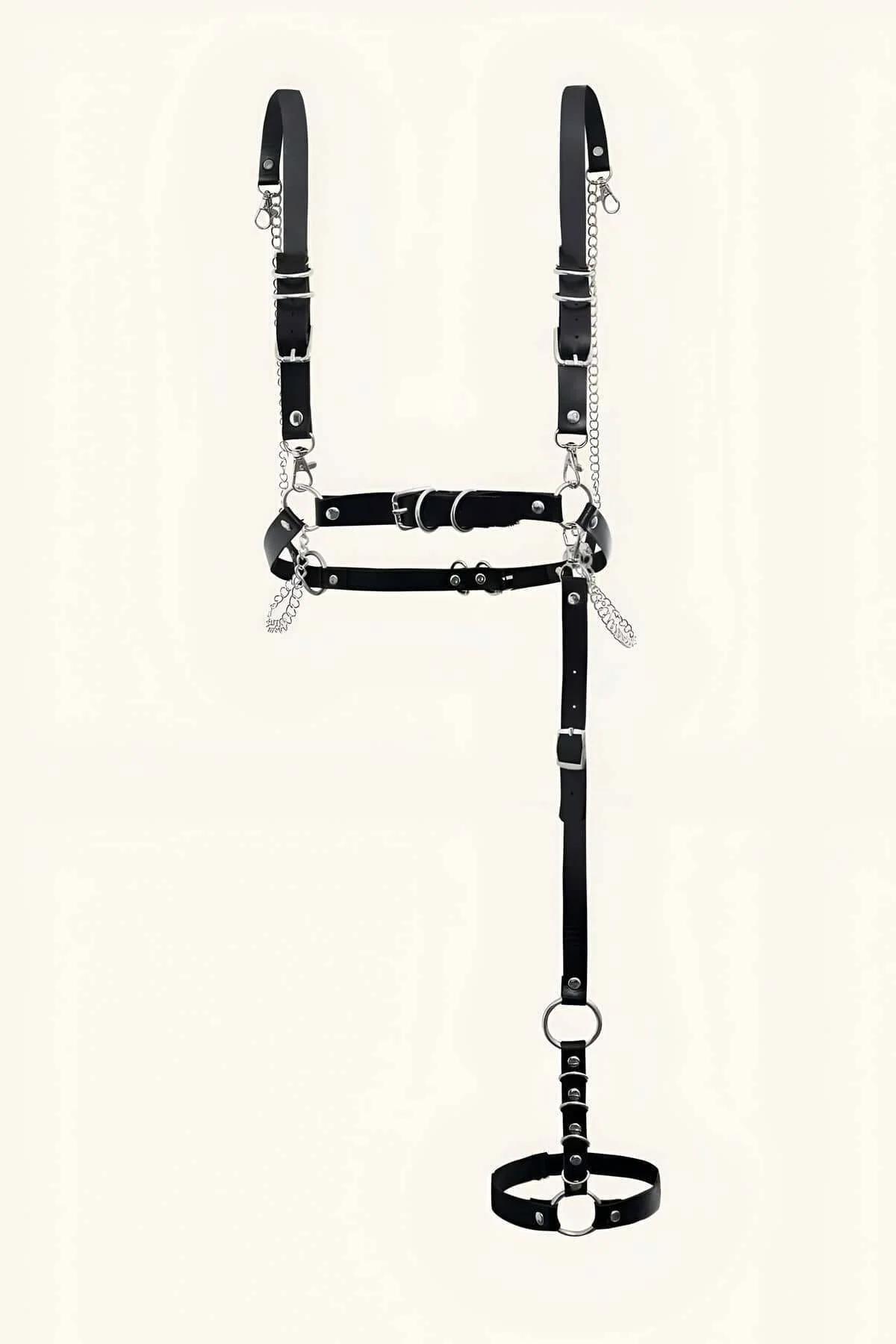Full Body Harness with O-Ring and Chains