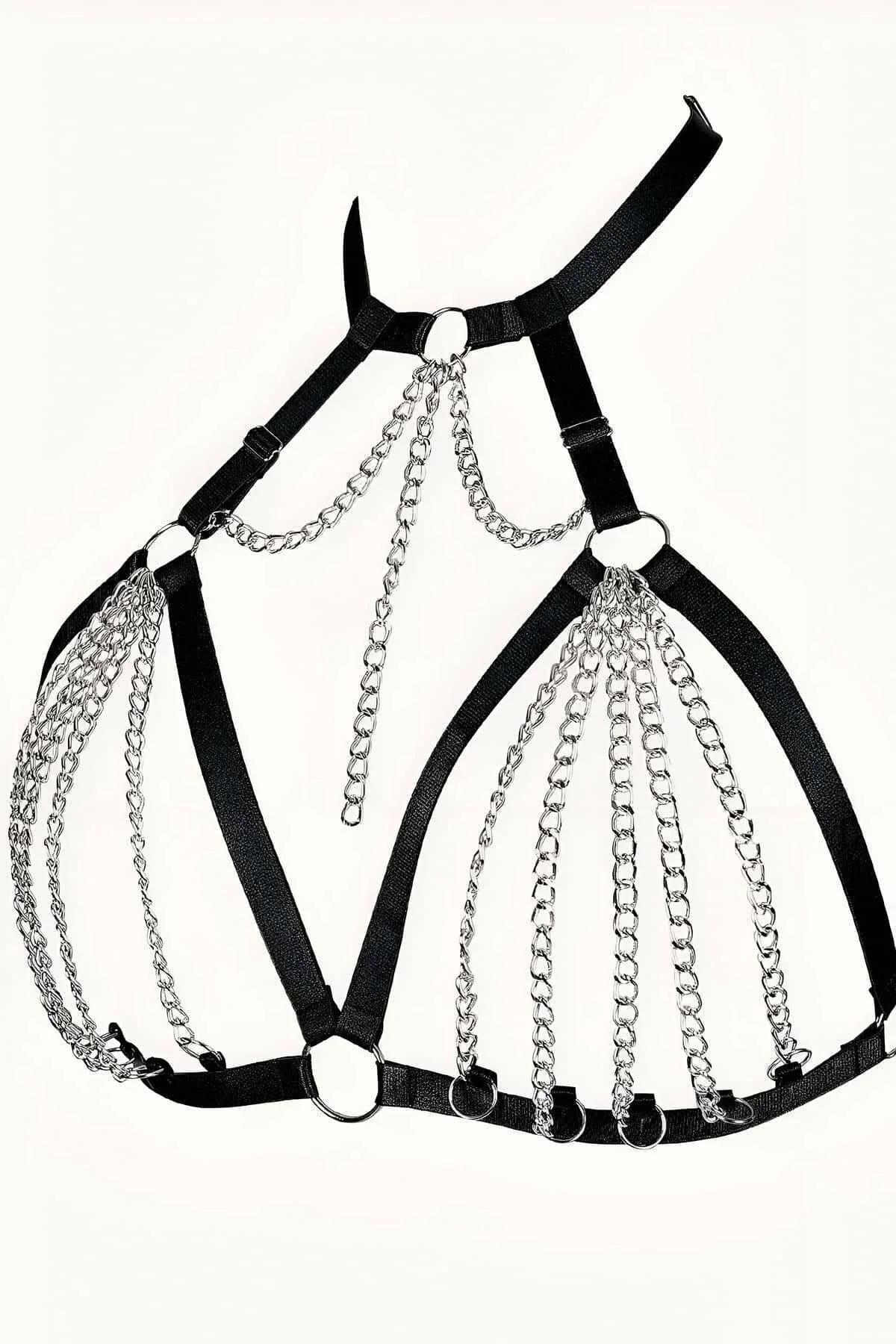 Chainmail Body Harness with O-Ring Accents