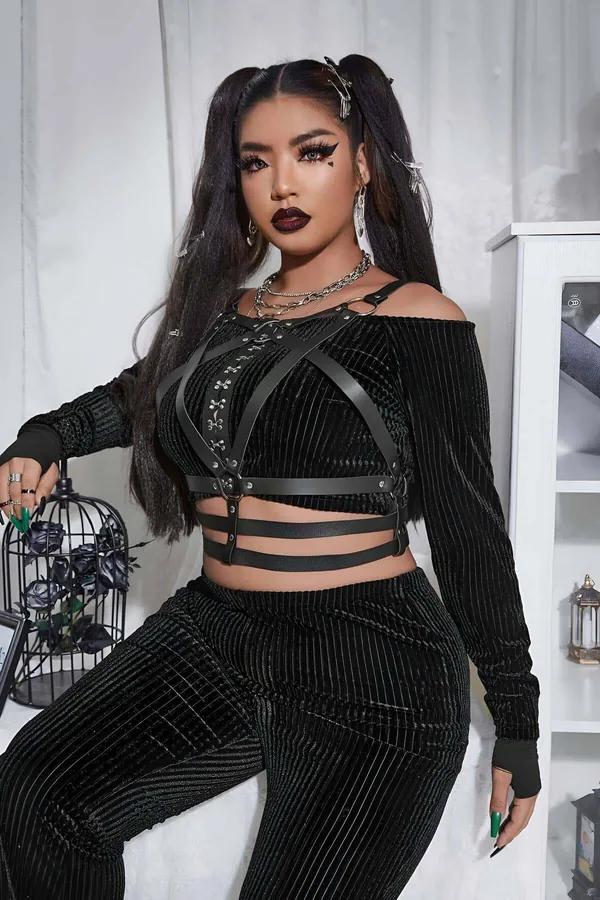 Adjustable Strappy Faux Leather Body Harness