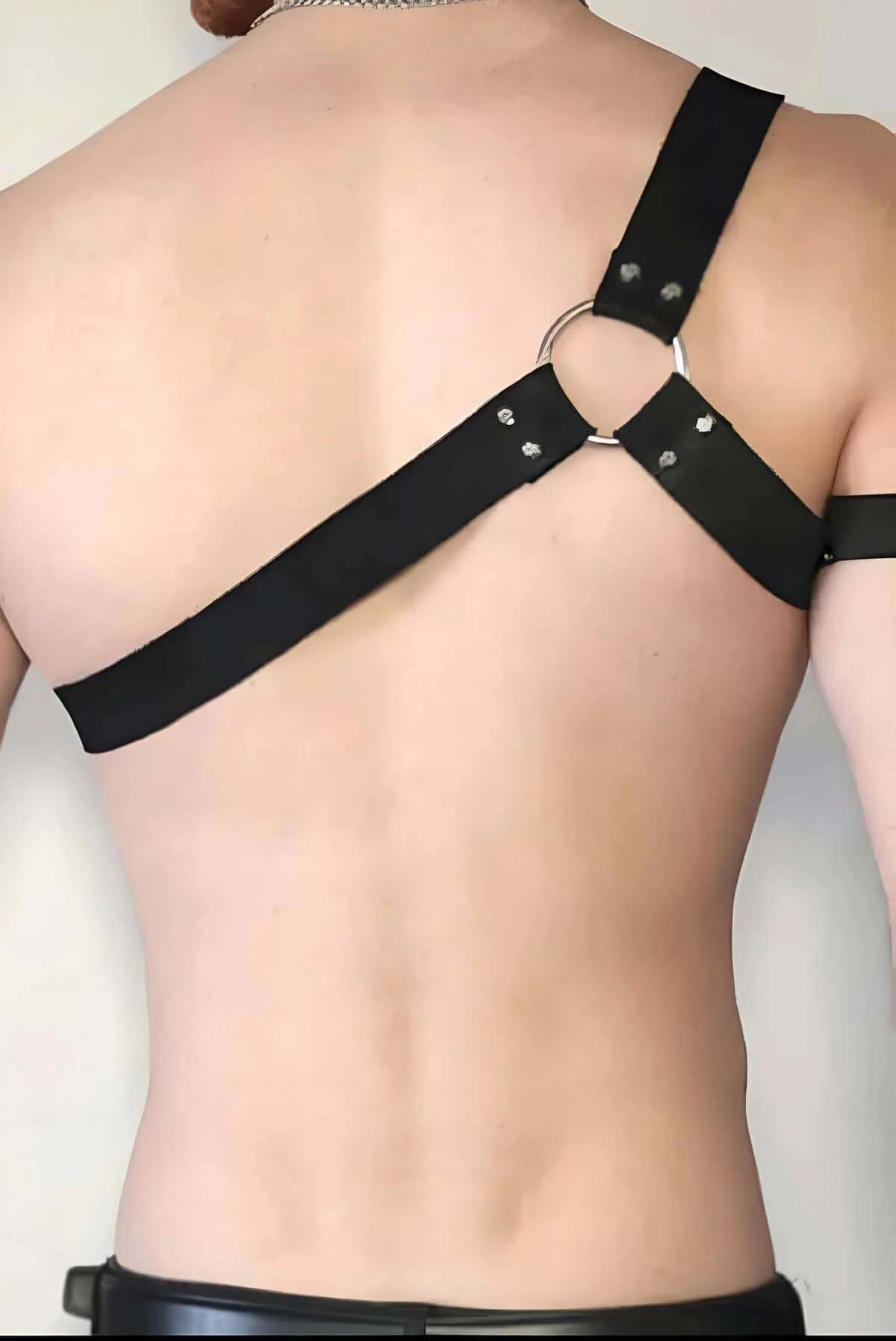 O-Ring & Chain Detail Faux Leather Harness