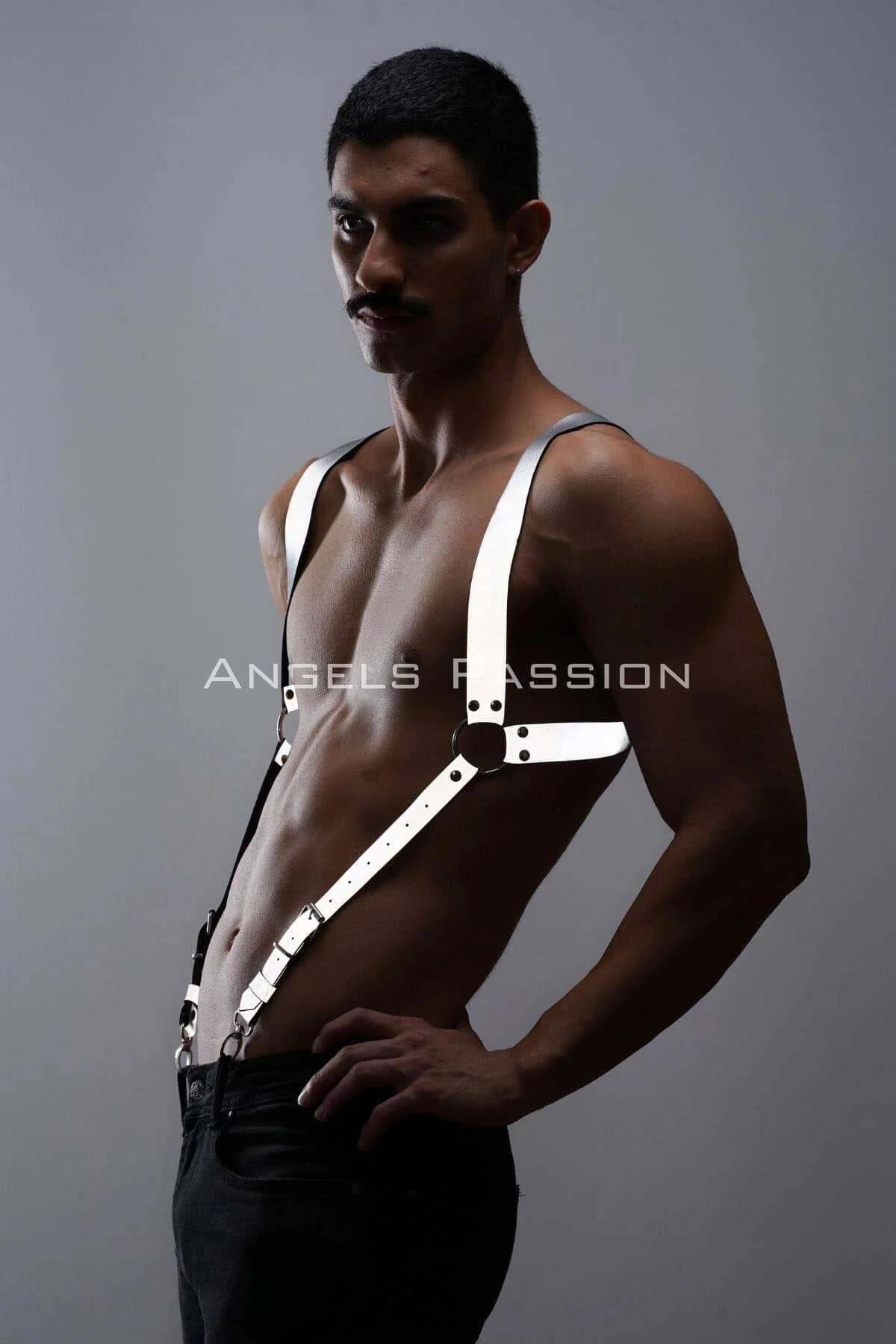 Reflective Suspenders with Silver Clips