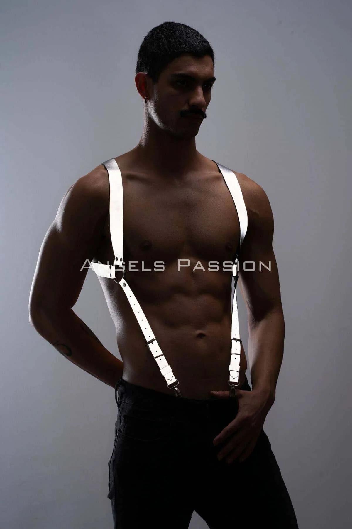 Reflective Suspenders with Silver Clips