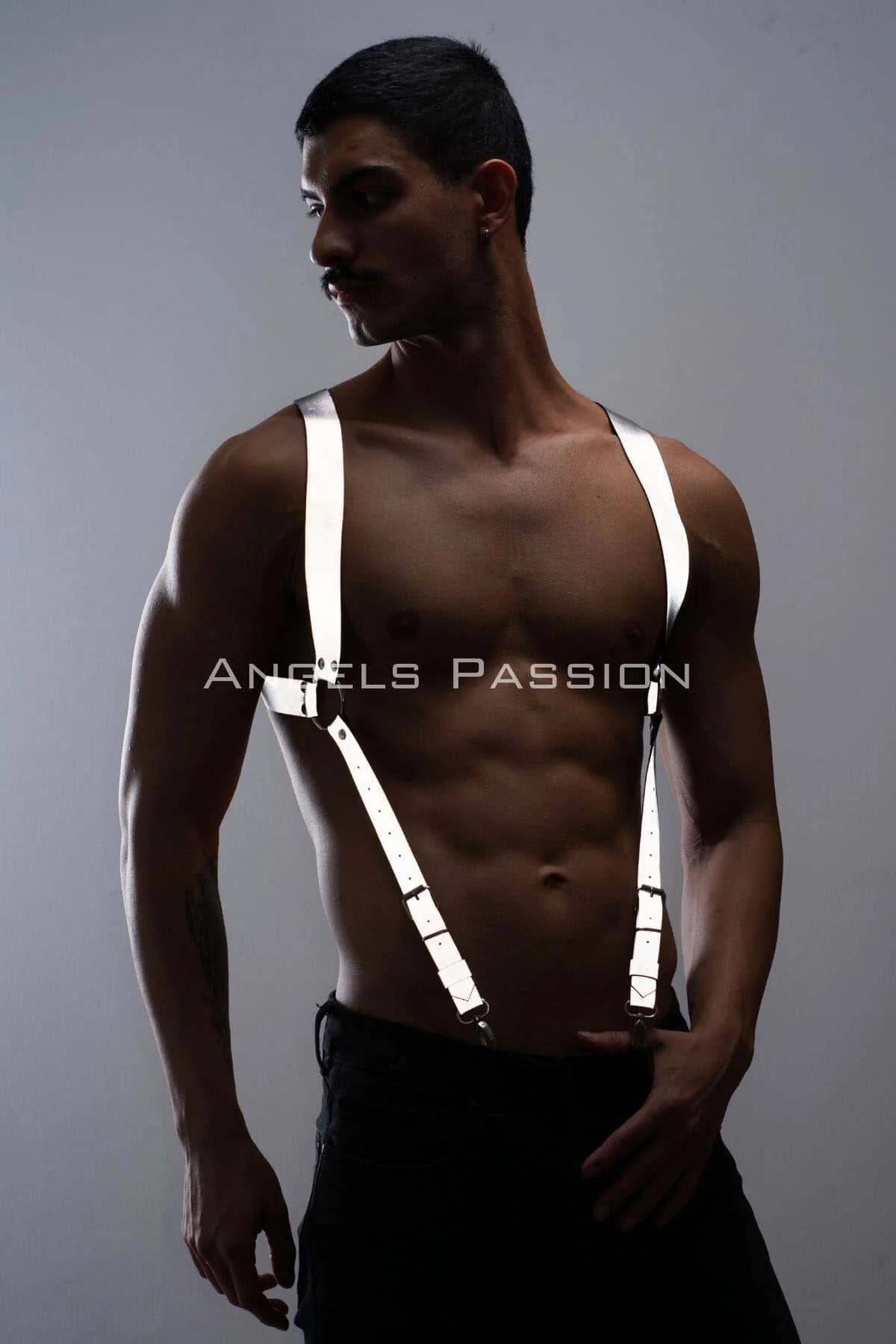 Reflective Suspenders with Silver Clips