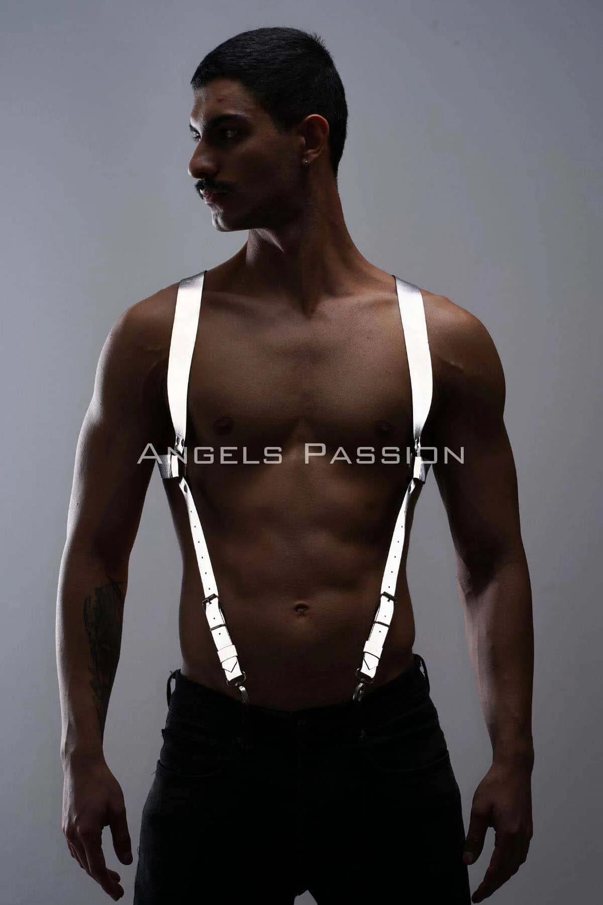 Reflective Suspenders with Silver Clips
