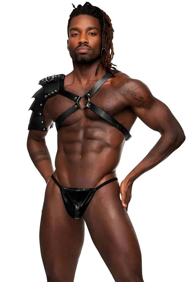 Armored Shoulder Harness with O-Ring Chest Strap