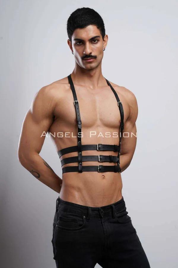 Multi-Strap Faux Leather Chest Harness