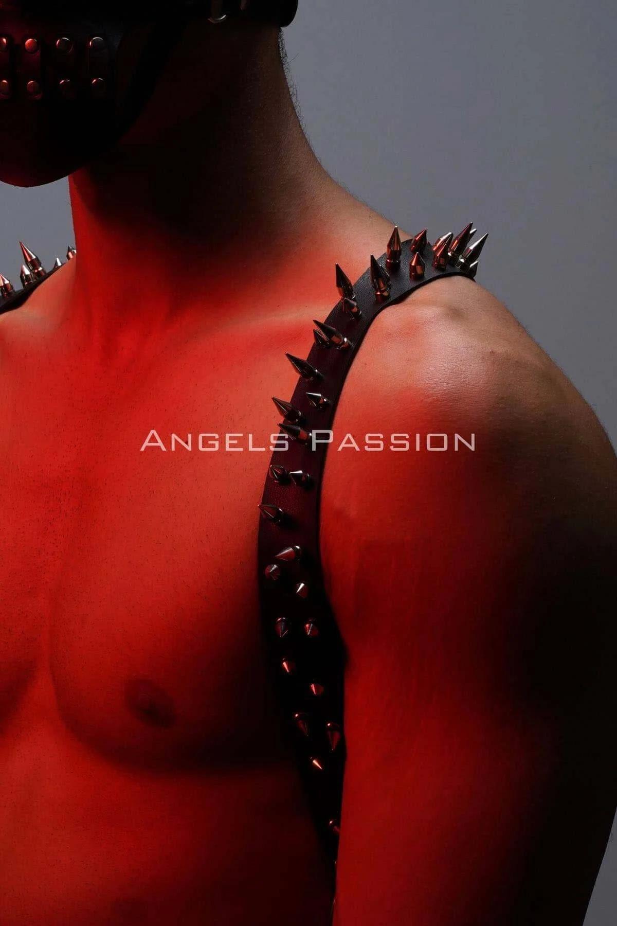 Studded Faux Leather Suspenders Harness