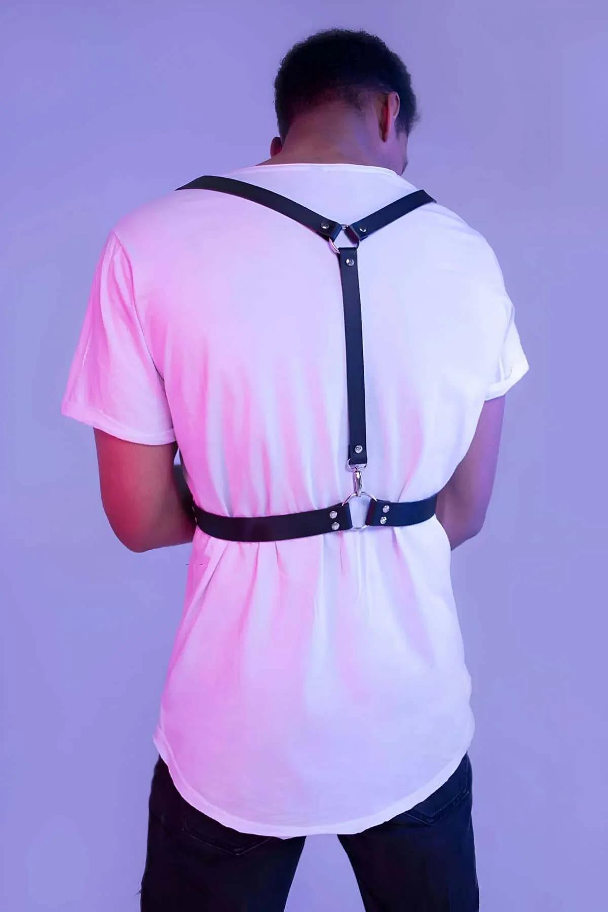 Adjustable Faux Leather Suspenders Harness