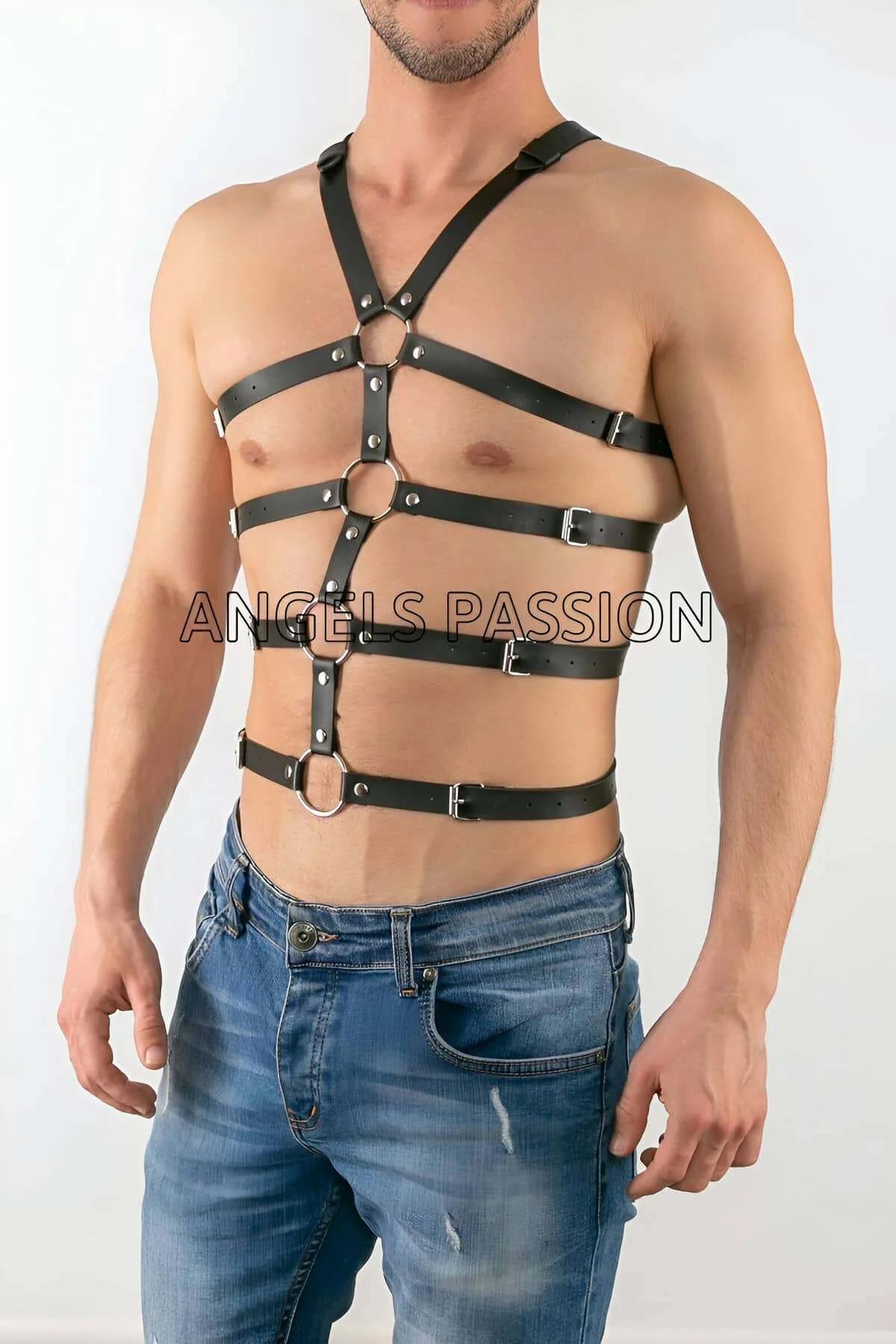 Adjustable Faux Leather Full Body Chest Harness