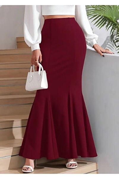 WAYS Kadın Bordo Dalgıç Balık Etek Toparlayıcı Maxi Boy Şık & Modern
