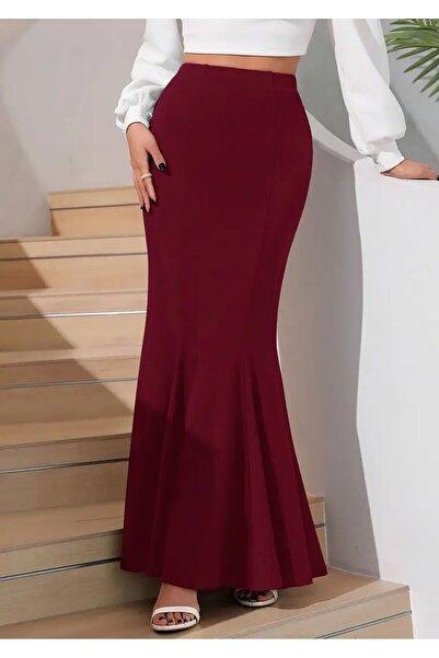 WAYS Kadın Bordo Dalgıç Balık Etek Toparlayıcı Maxi Boy Şık & Modern