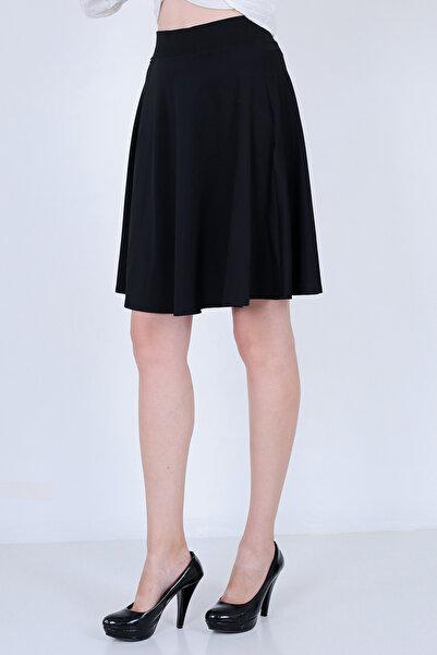 Black High-Waisted Skater Skirt Women A-Line Flare Everyday Wear