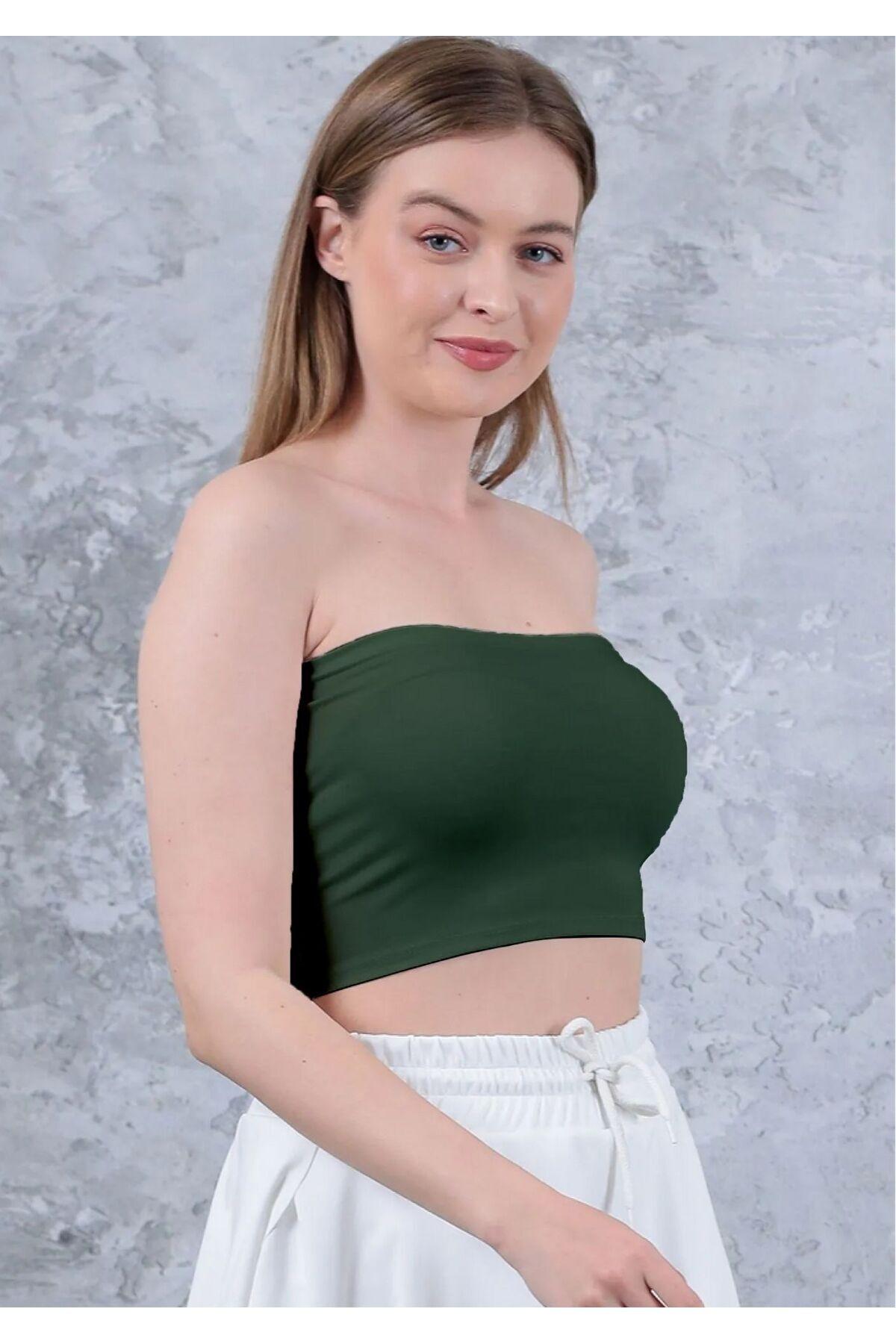 Women's Emerald Strapless Crop Bustier Top - Stretch