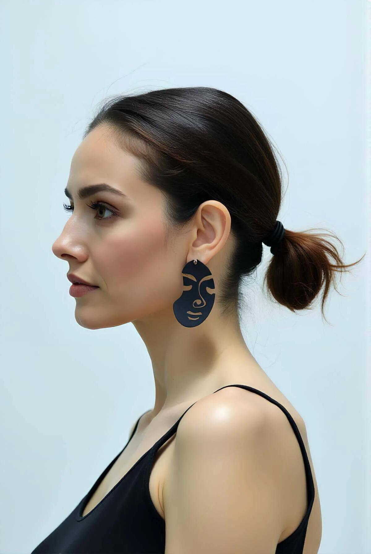 Abstract Face Statement Earrings