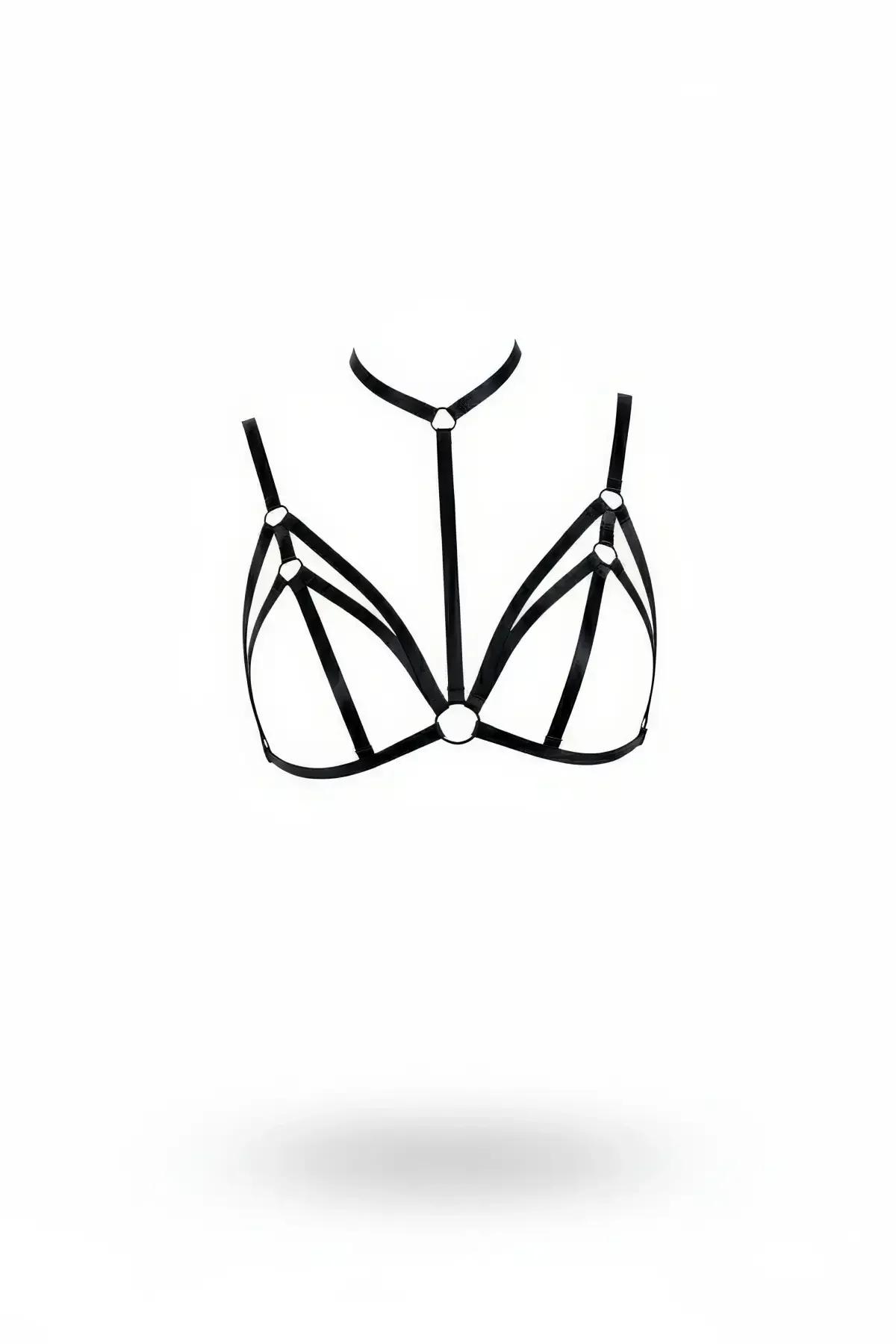 Caged Chest Harness with High Neck Choker