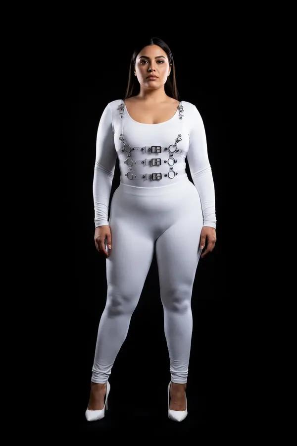 White Body Harness with Buckle Straps & O-Rings