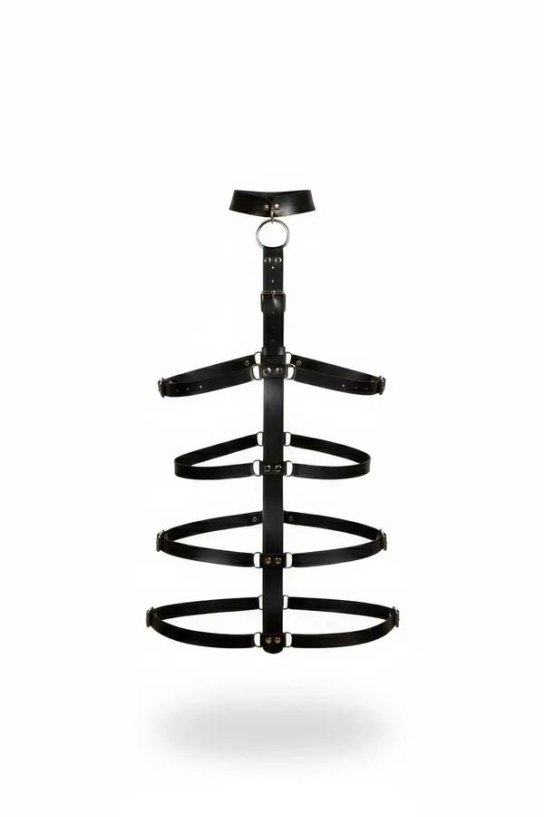 Strappy Cage Body Harness with O-Ring Collar