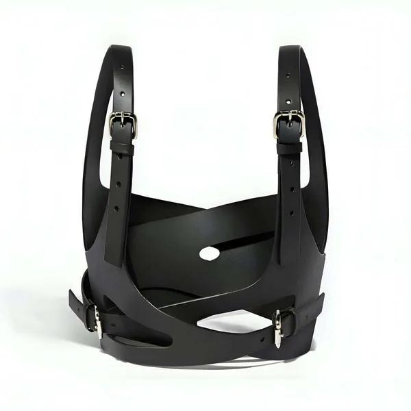 Criss-Cross Faux Leather Chest Harness Top